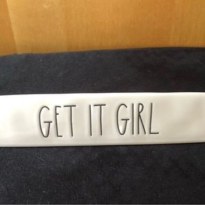 Rae Dunn “Get It Girl” Desk Office Ceramic Plague